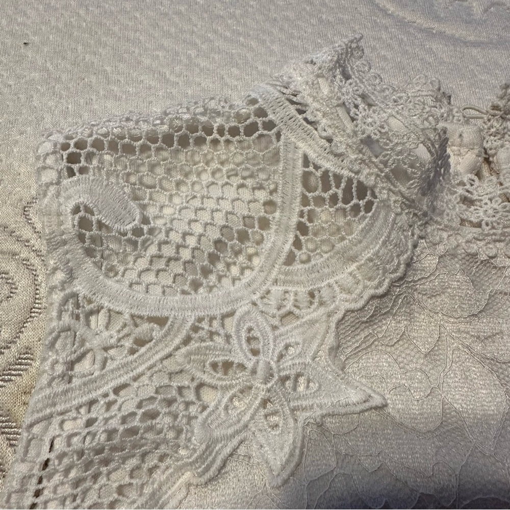 Cable & Gauge Tank Top White Lacy S